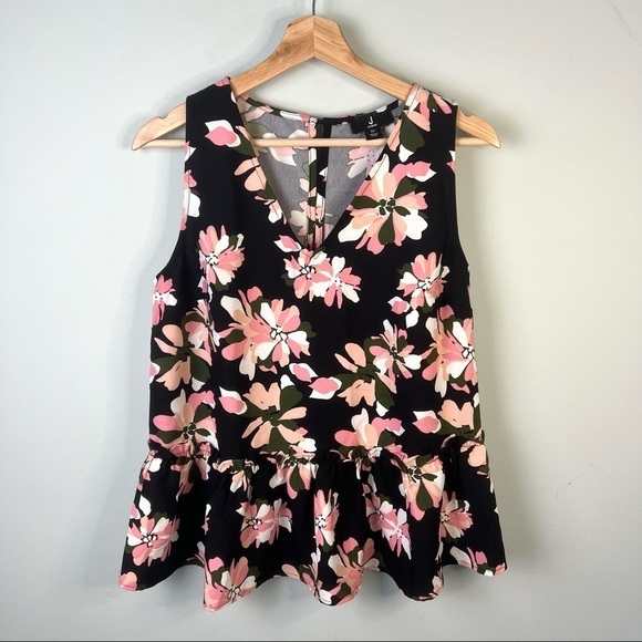 Jason Wu Floral V-Neck Sleeveless Top Blouse - Picture 1 of 11
